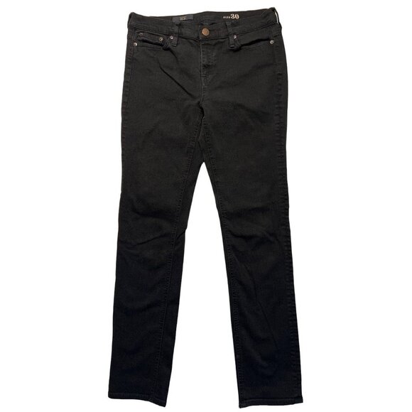 J.Crew Reid Black Denim Jeans Women's Size 30 Mid Rise Straight Leg - Picture 1 of 12